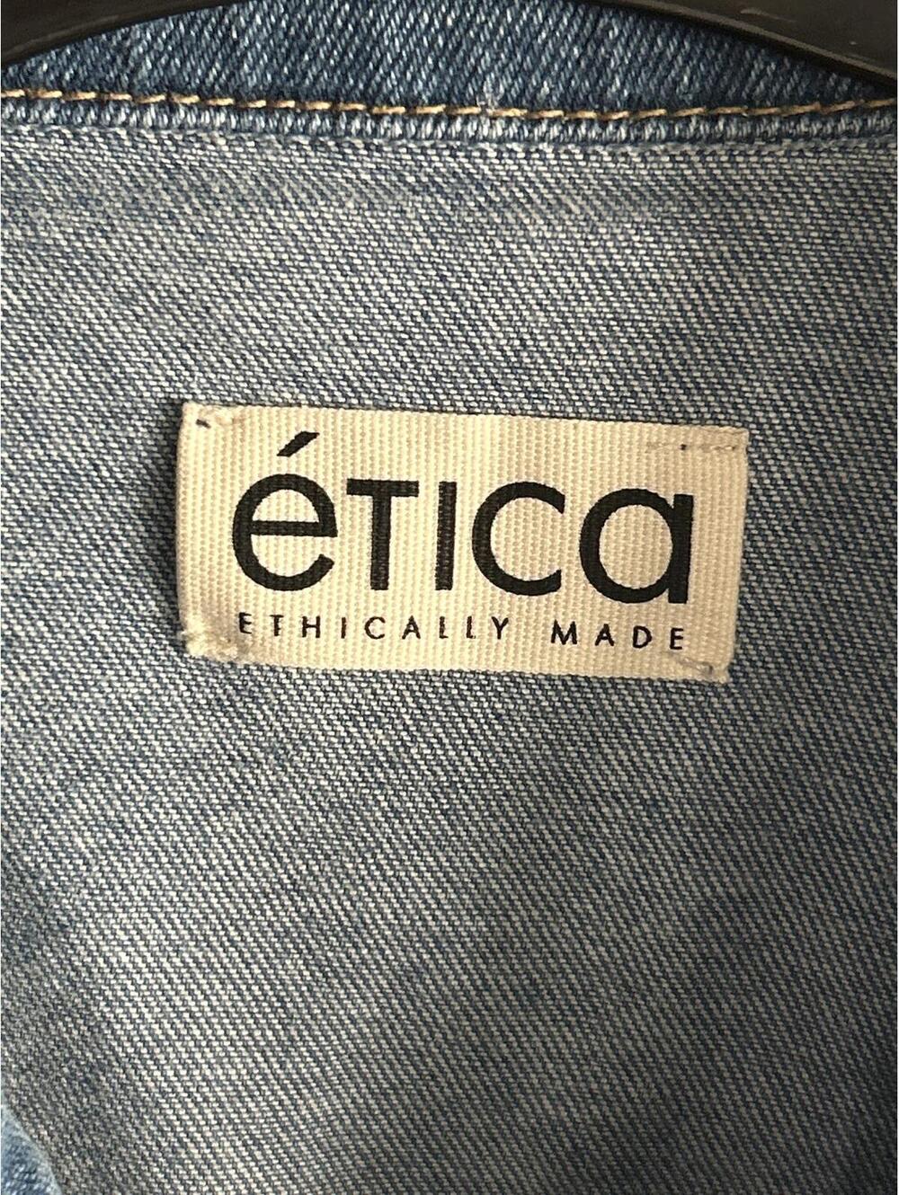 Etica Gabriela Denim Dress M Coquette Aesthetic Sustainable Jean Mini Button Up - Picture 5 of 5